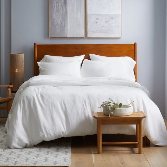 NWOT QUINCE European Linen Duvet Cover King/Cal King White 1366 - Picture 3 of 10